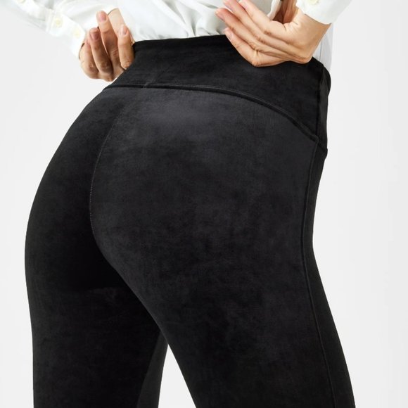 SPANX Black Velvet Leggings Size Large - Picture 5 of 12